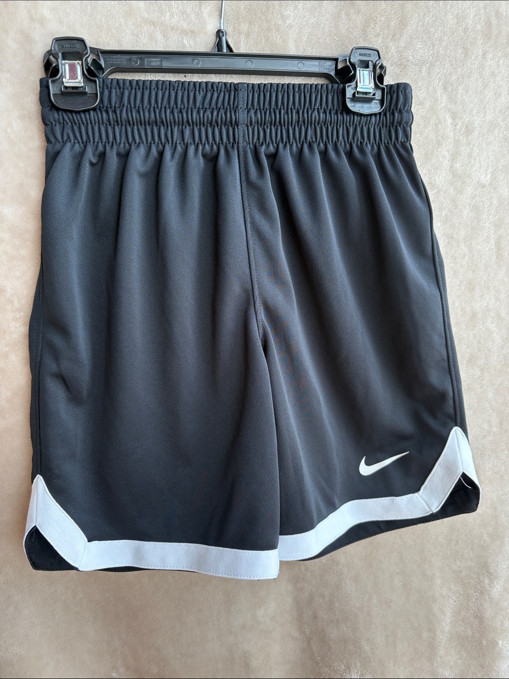 Nike Black Boys Athletic Shorts with White Accent